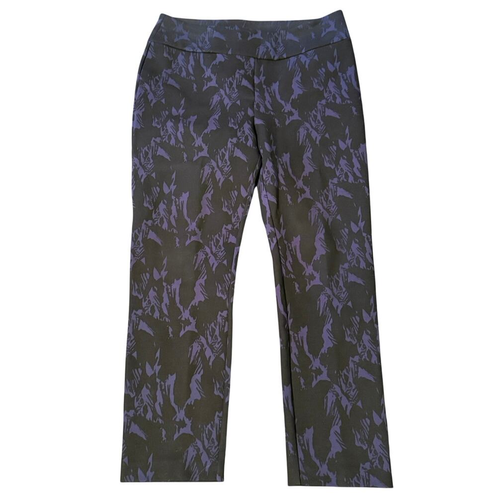 Soft Surroundings Midnight Blue & Black Patterned Leggings, Size PM